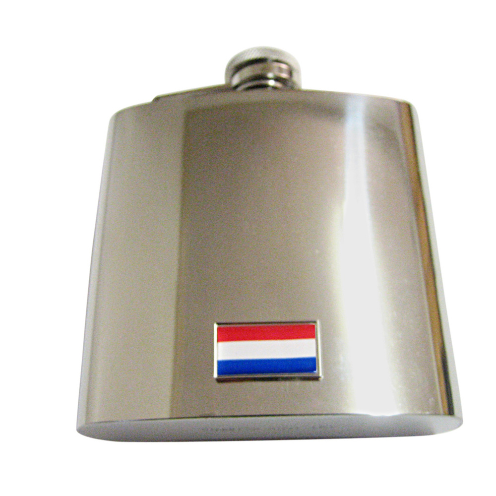 Thin Bordered Netherlands Flag 6oz Flask - image 1
